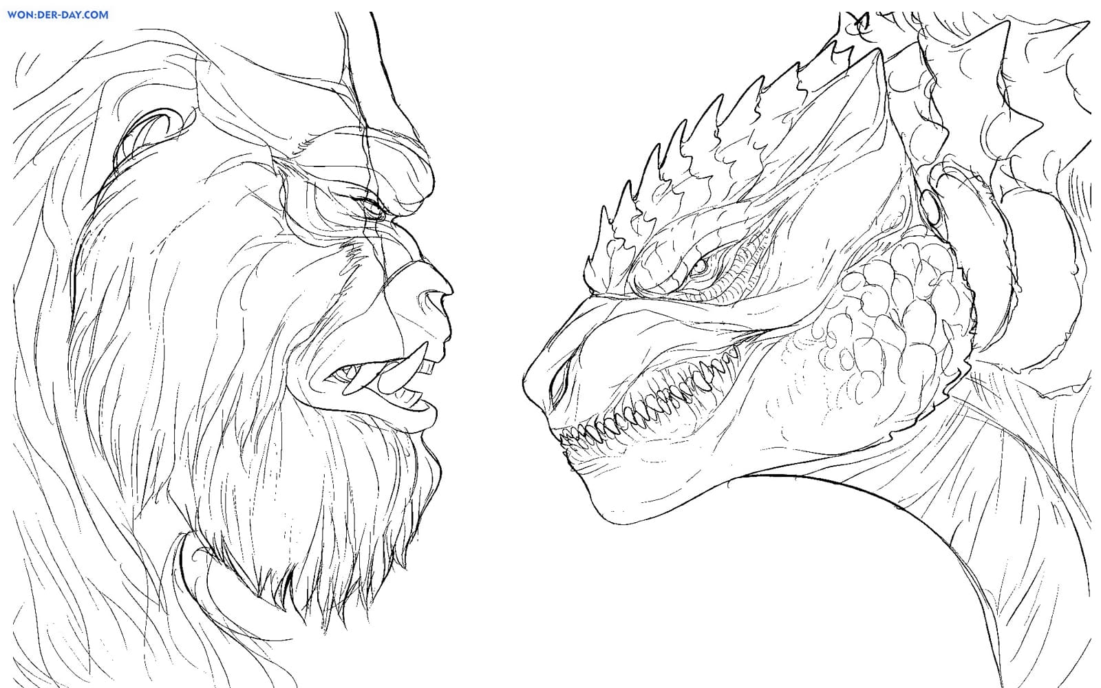 Kong Vs Godzilla Coloring Pages Print And Color Coloring Pages