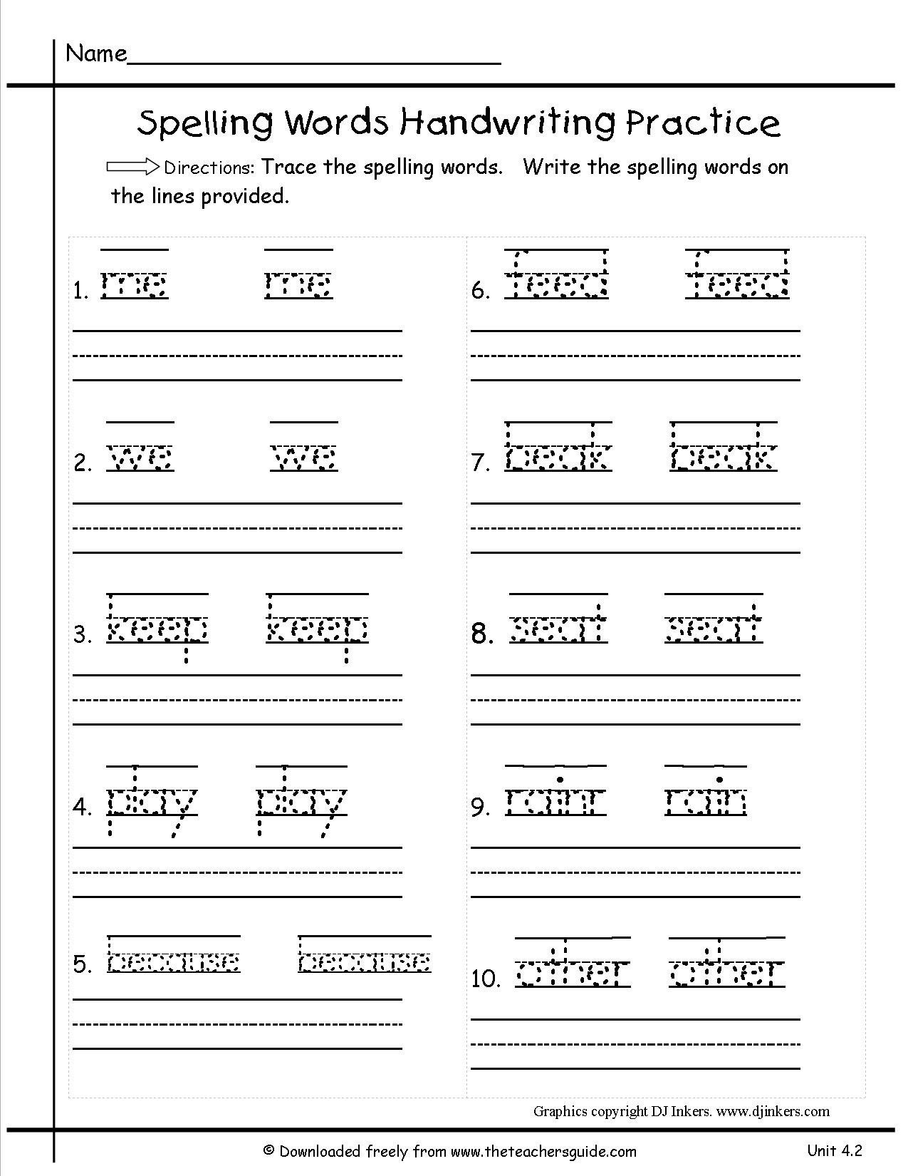 free language arts worksheets