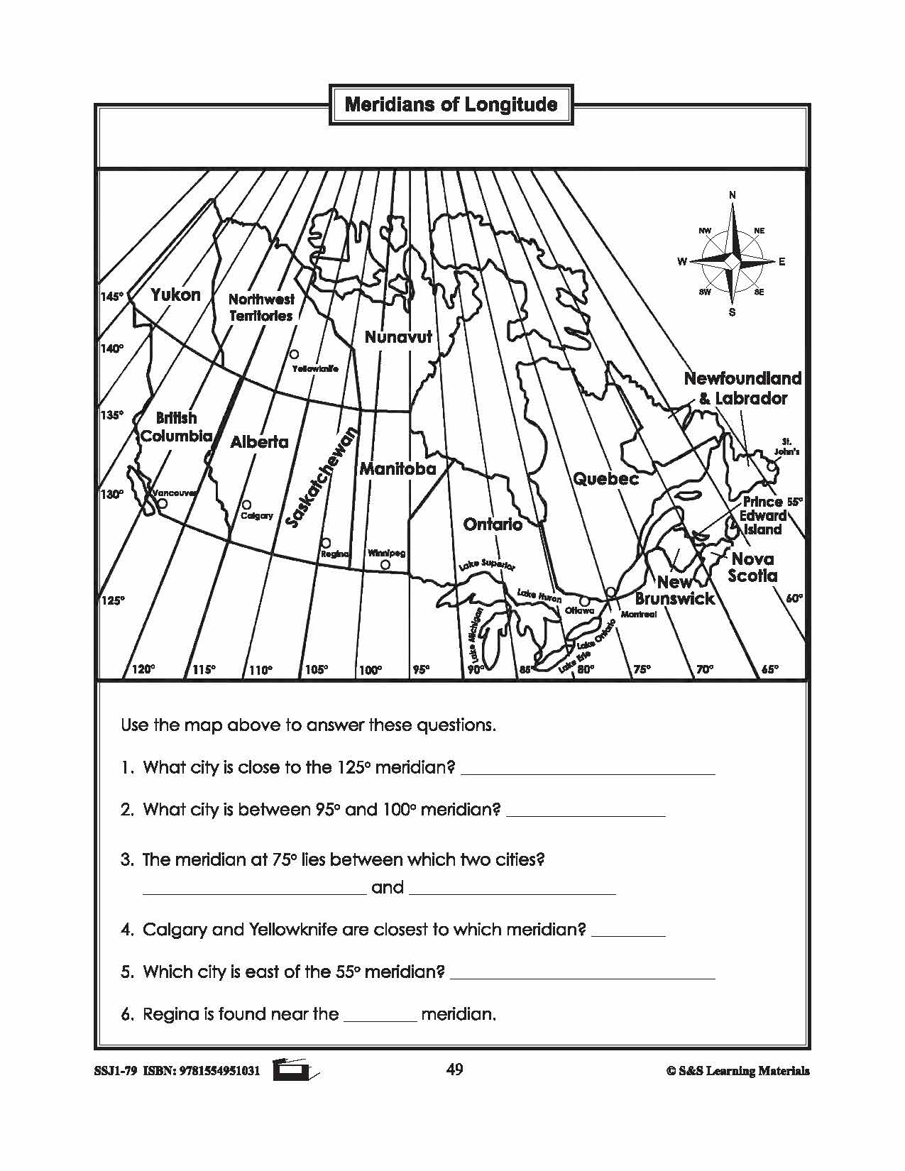worksheets for longitude and latitude