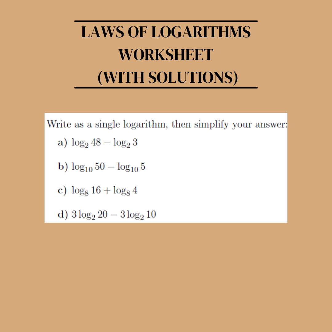 Laws Of Logarithms Worksheet with Solutions Worksheets Library