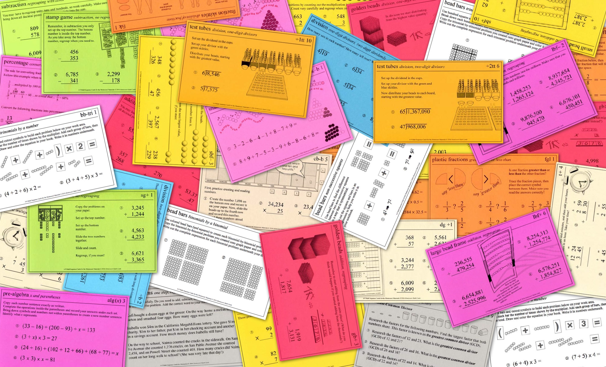 montessori math cards printable