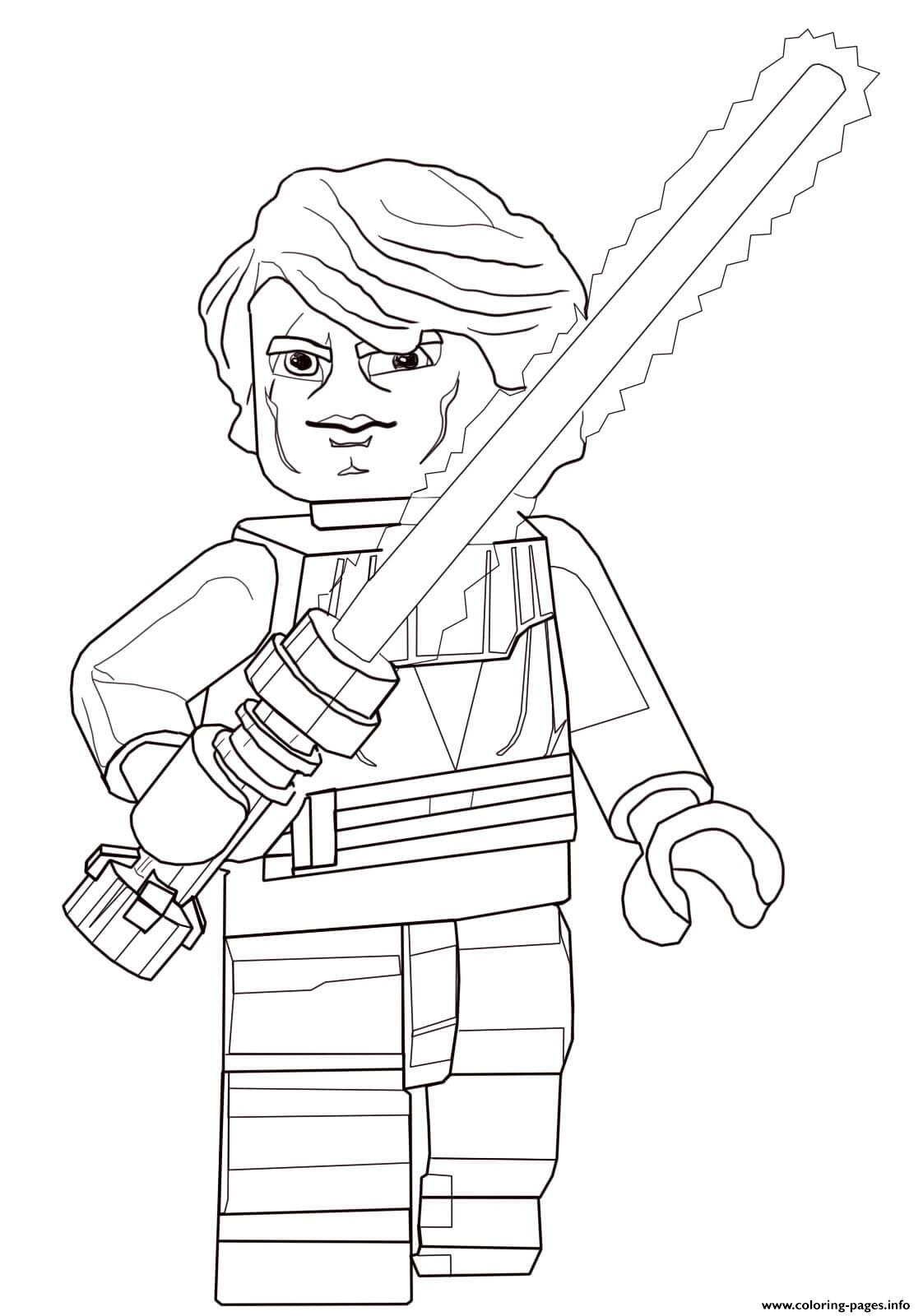 Lego Star Wars Anakin Skywalker Coloring Page Printable