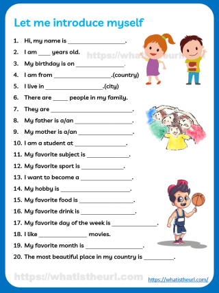 Let Me Introduce Myself Worksheet Your Home Teacher