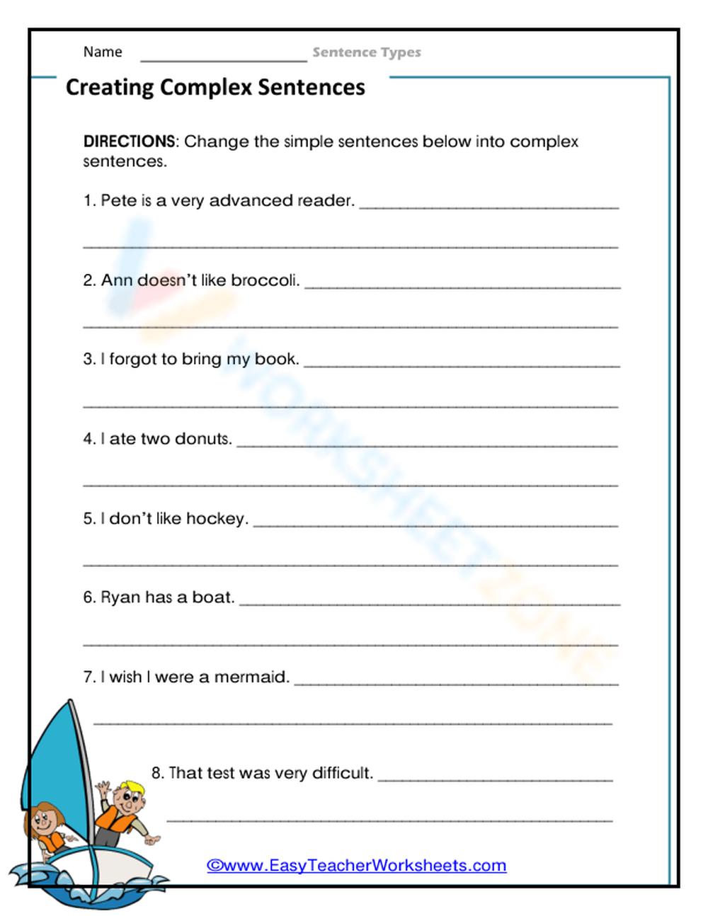 Lets Create Complex Sentences ELA Worksheets SplashLearn