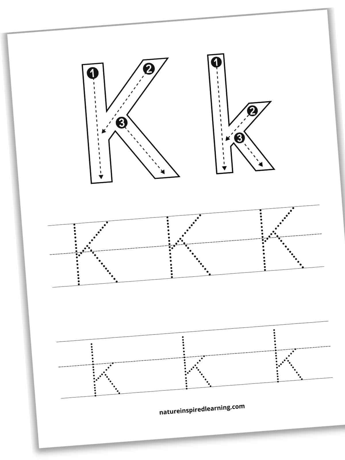 Letter K Tracing Alphabet Worksheets Royalty Free Vector Worksheets 
