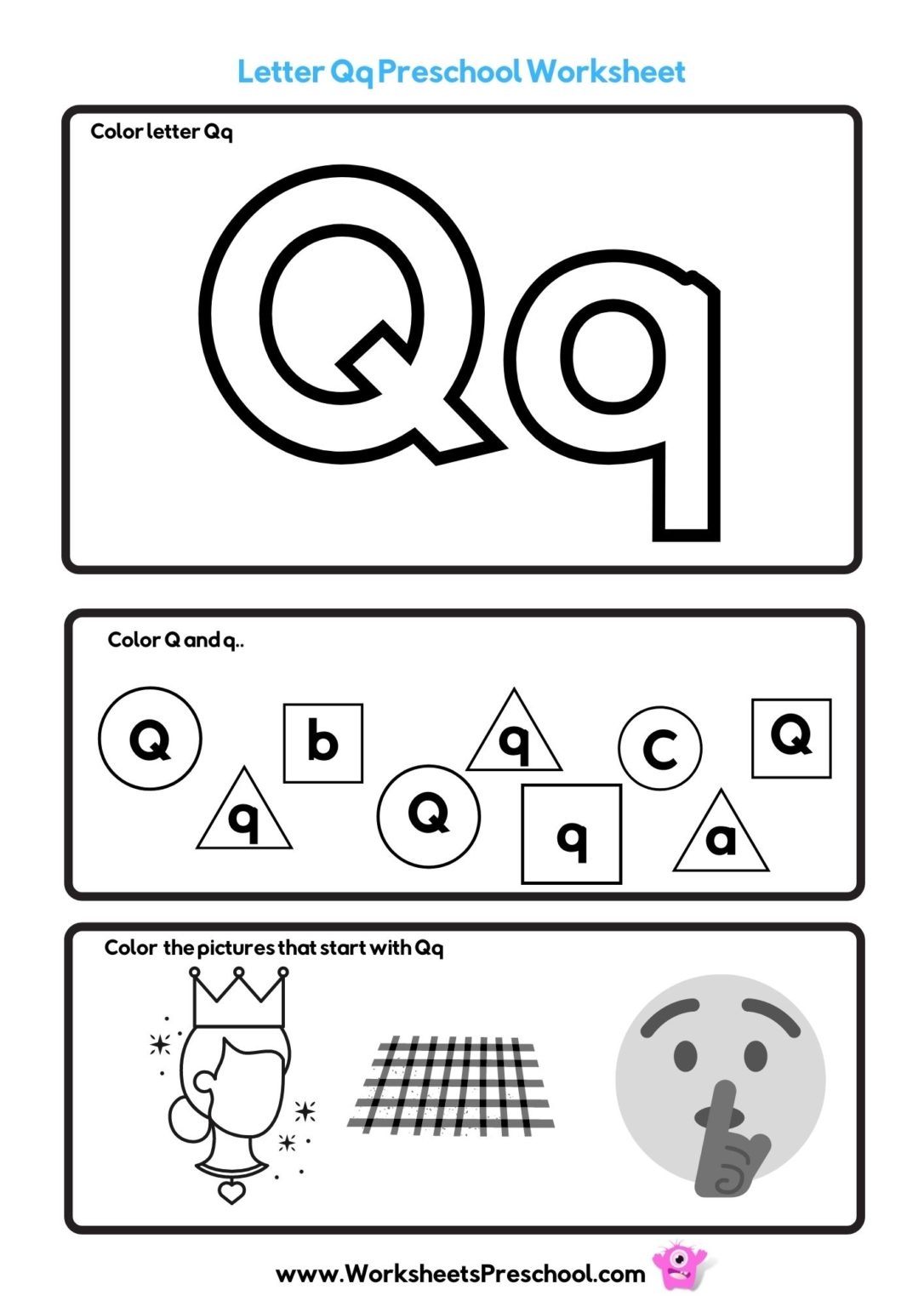 Letter Q Worksheets 4 Fun PDF Printables