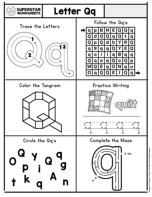 letter q worksheets for preschool
