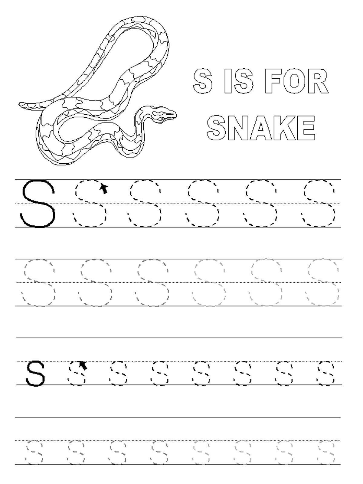 find the letter s worksheets