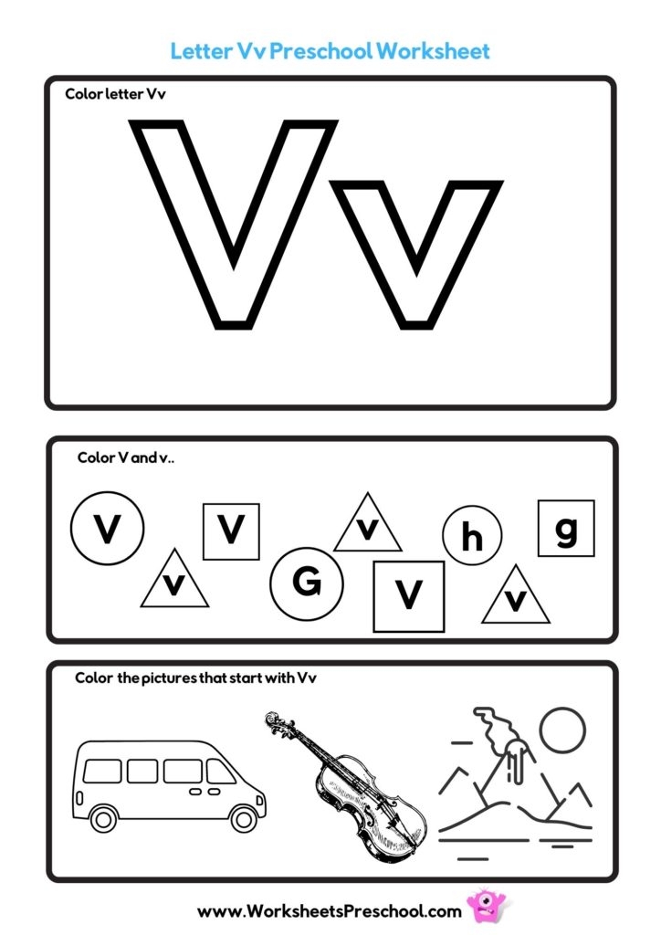 Letter V Worksheets 4 Free PDF Printables