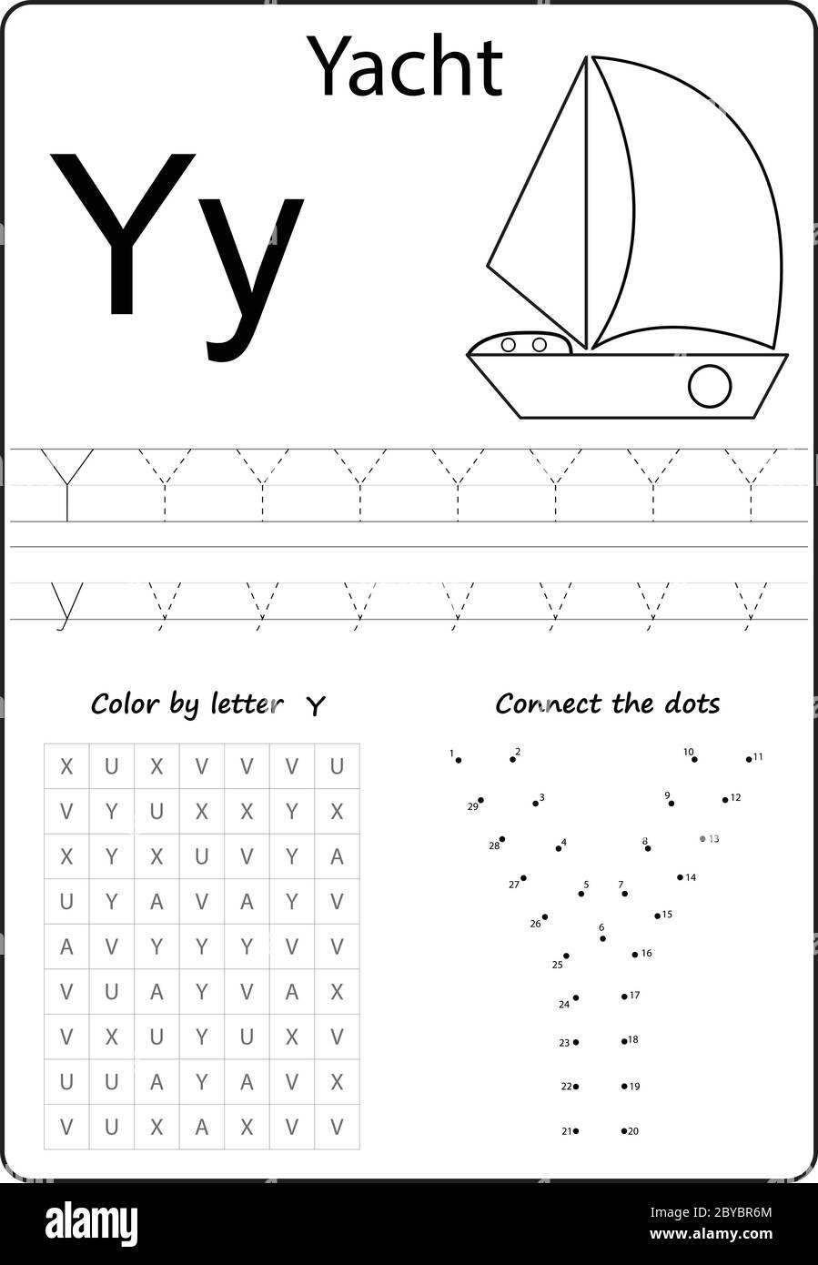 Letter Y Worksheets For Preschool Kindergarten Fun With Mama 