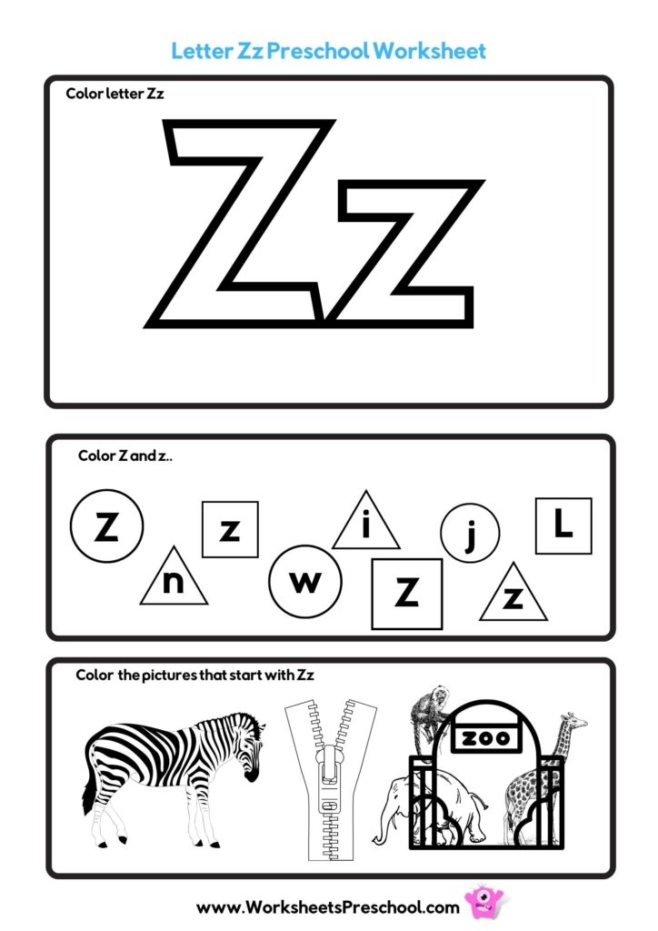 Letter Z Worksheets 4 Fun PDF Printables