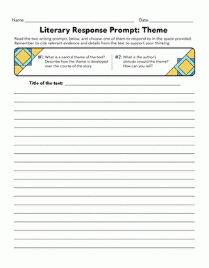 literary theme worksheet