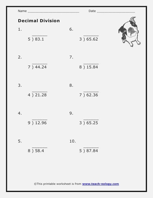 long division worksheets for 6th graders