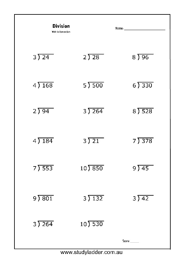 Long Division No Remainders Worksheet Tes Long Division Worksheets