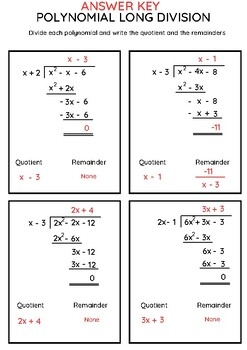 Long Division Polynomial Worksheets By Freedom Education Worksheets
