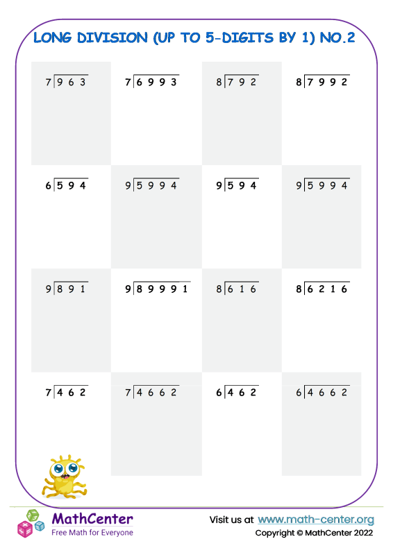 Long Division Worksheets For 5th Grade Worksheets Library