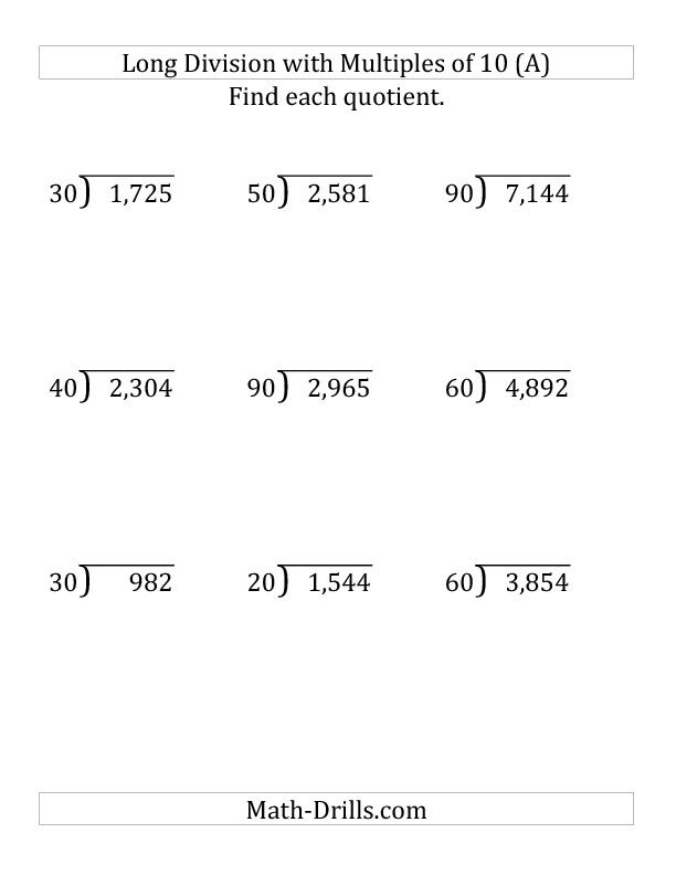 Long Division Worksheets For 6th Graders Long Division Worksheets