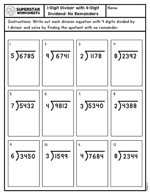 Long Division Worksheets Superstar Worksheets Worksheets Library