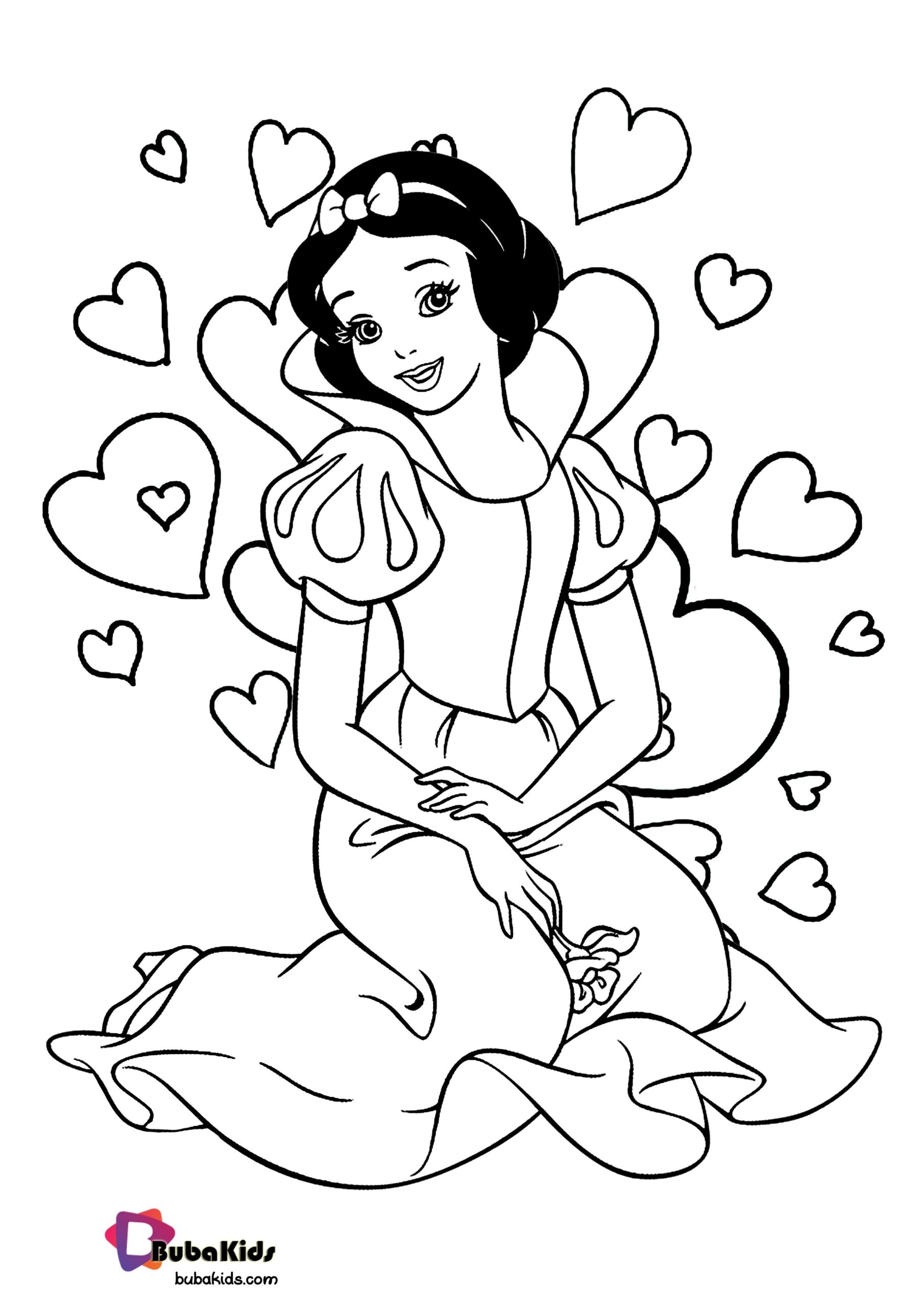 Love Snow White Coloring Page Coloringpage Snowwhite Coloringpage 