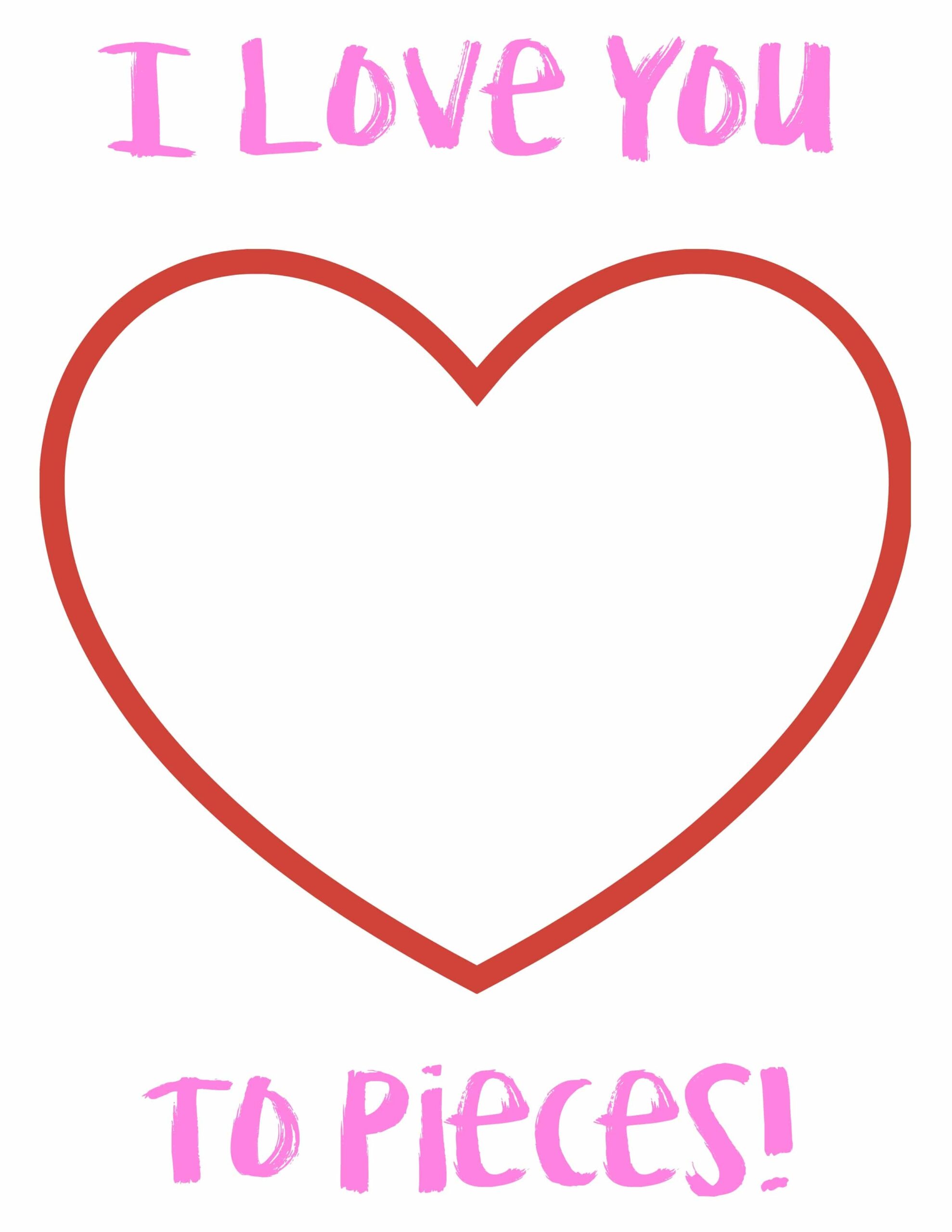 Love You To Pieces Printable Template Printable Templates