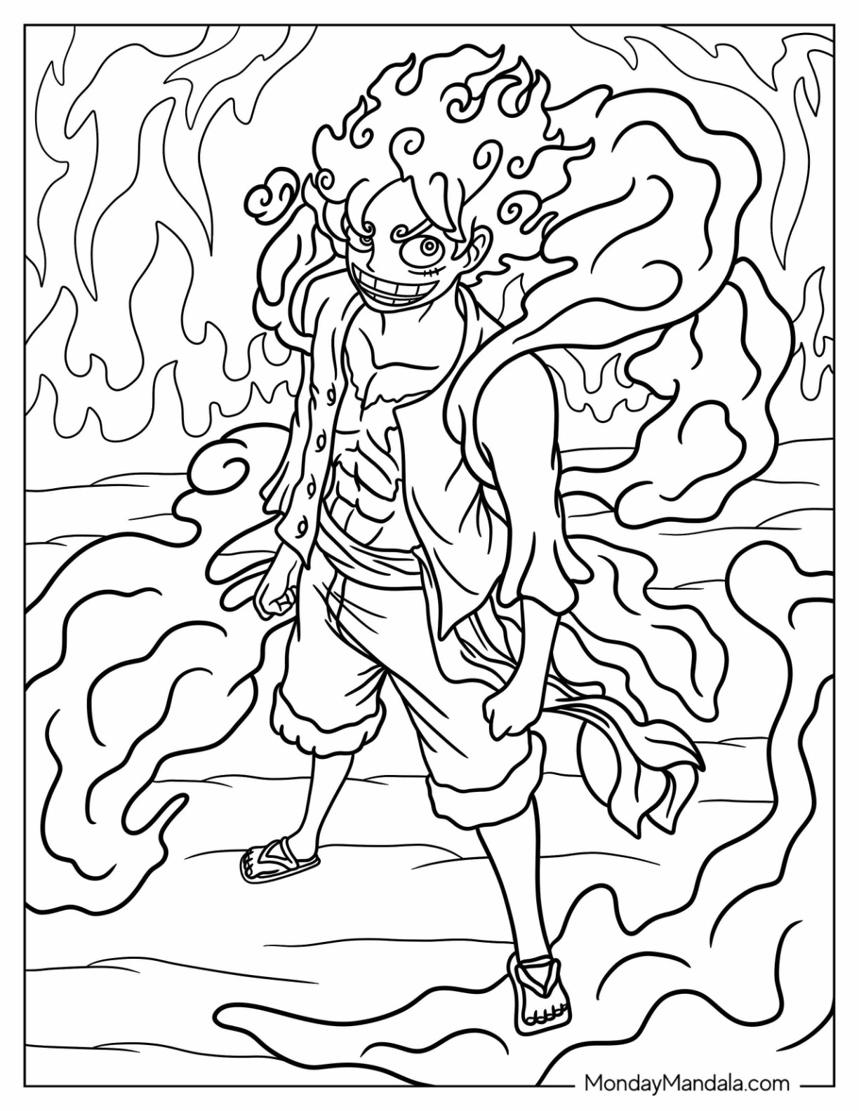 Luffy Gear 4 Coloring Pages Coloring Nation