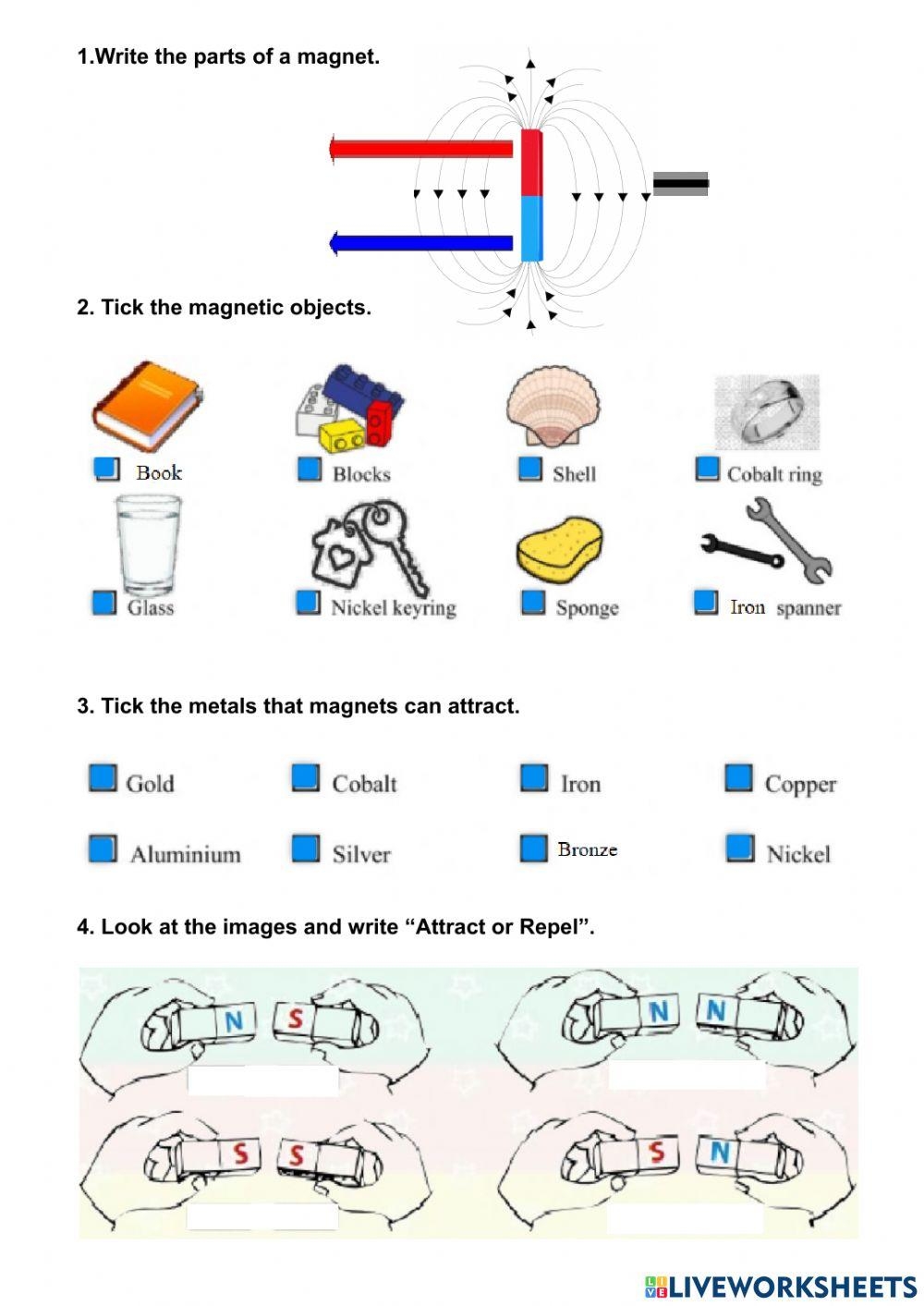 Magnets Online Exercise For Grade 4 Live Worksheets Worksheets Library
