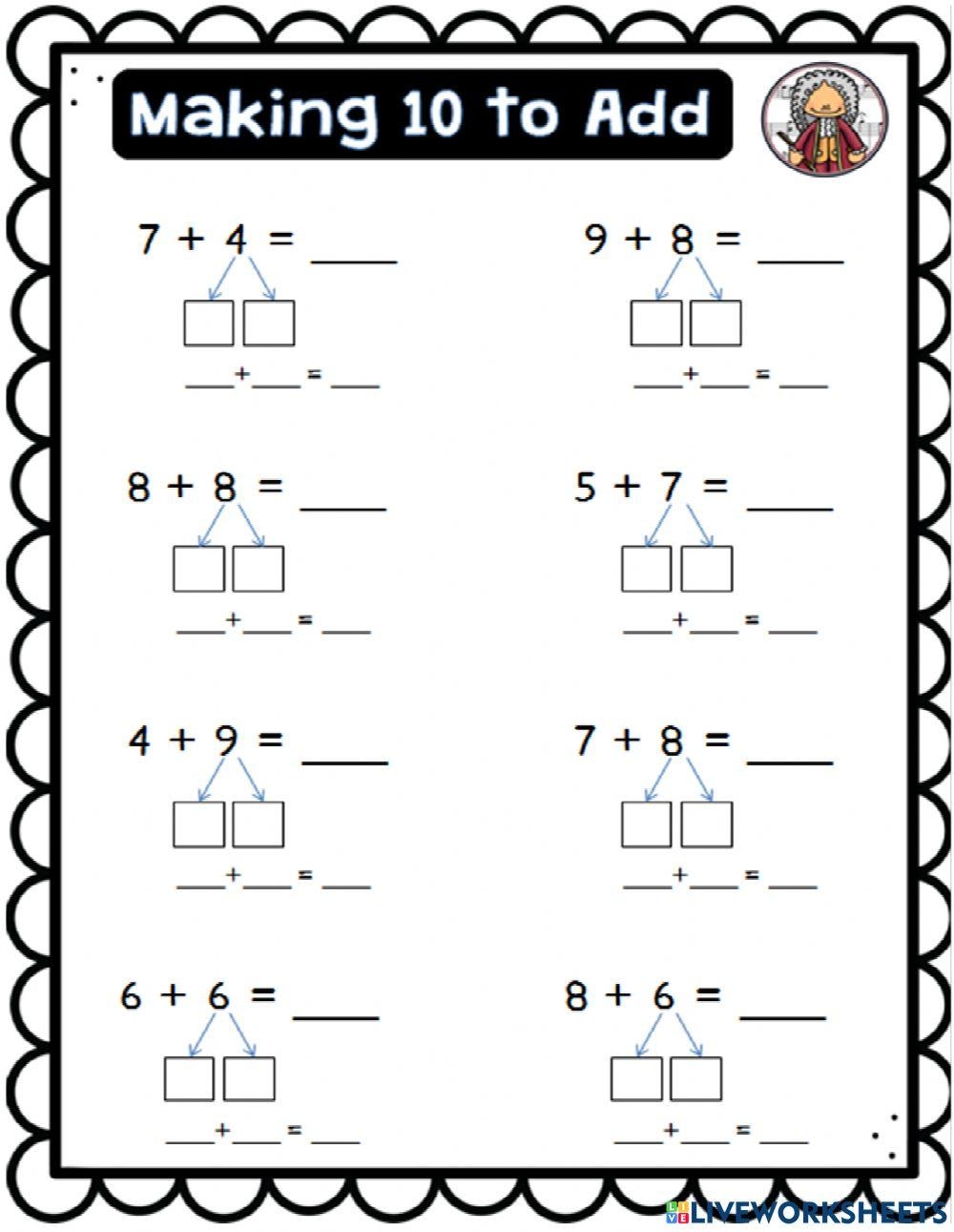 Making Ten To Add Worksheet Live Worksheets Worksheets Library