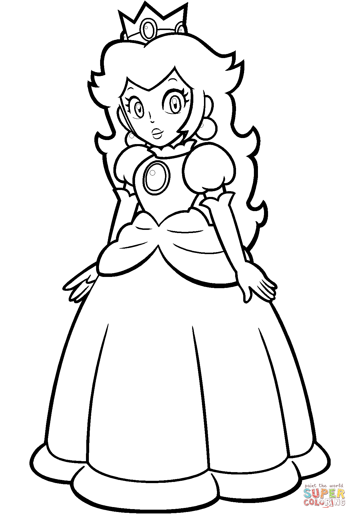 Mario Bros Peach Coloring Pages Coloring Home
