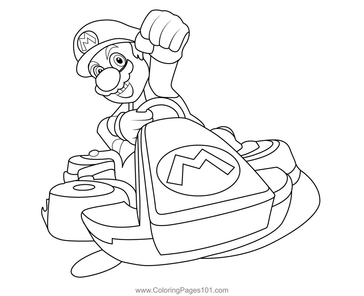 Mario Mario Kart Coloring Page For Kids Free Mario Kart Printable 