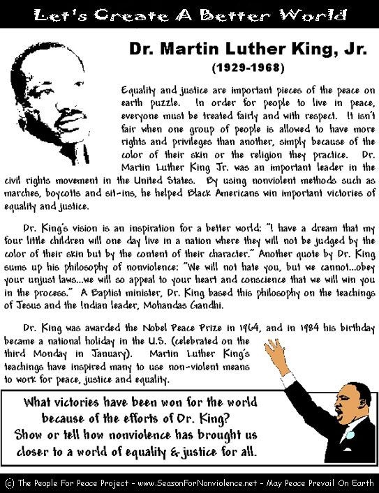 Martin Luther King Worksheets Martin Luther King Martin Luther King