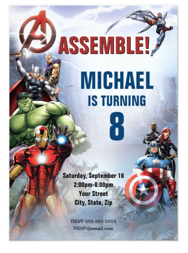 Marvel Avengers Birthday Invitation Zazzle With Regard To 