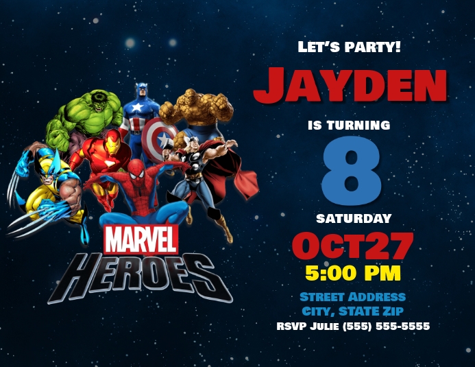 avengers invitation templates free download