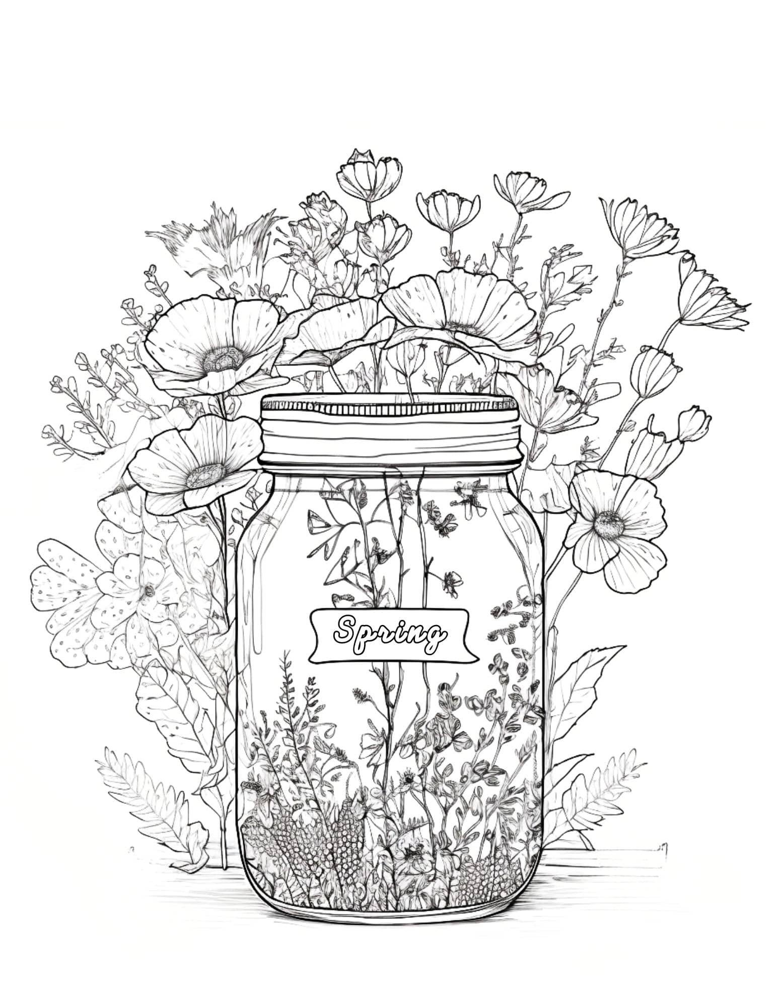 flowers coloring page free