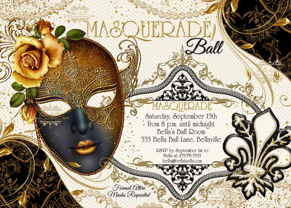 blank masquerade invitations template free