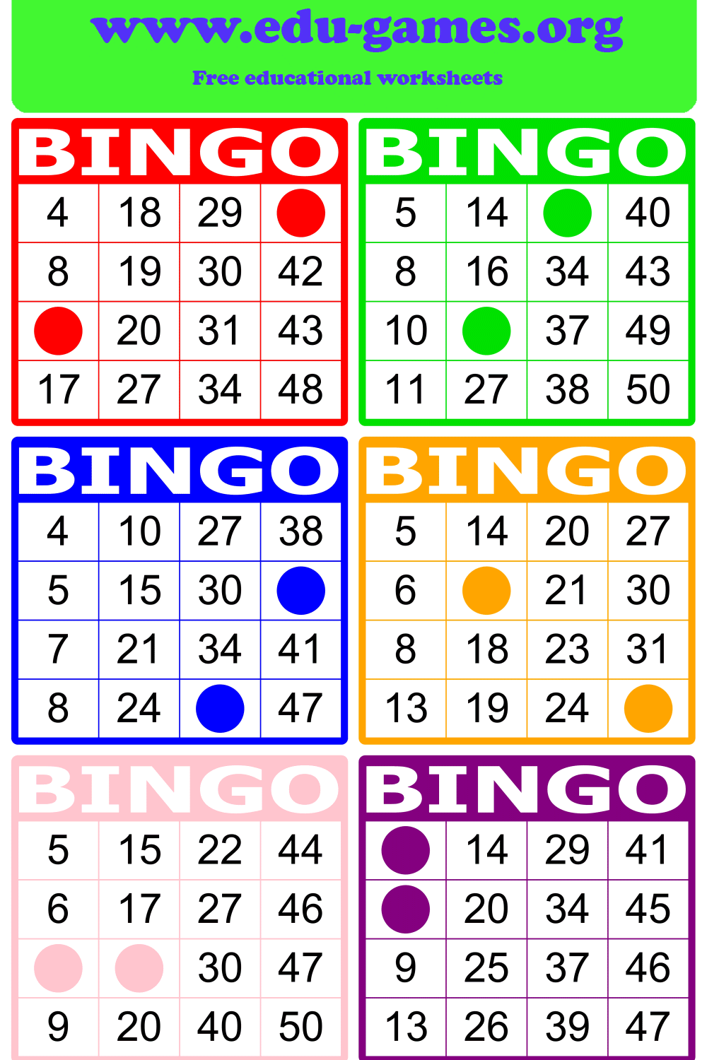 Math Bingo Free Printable PDF Math Bingo Cards Worksheets Library