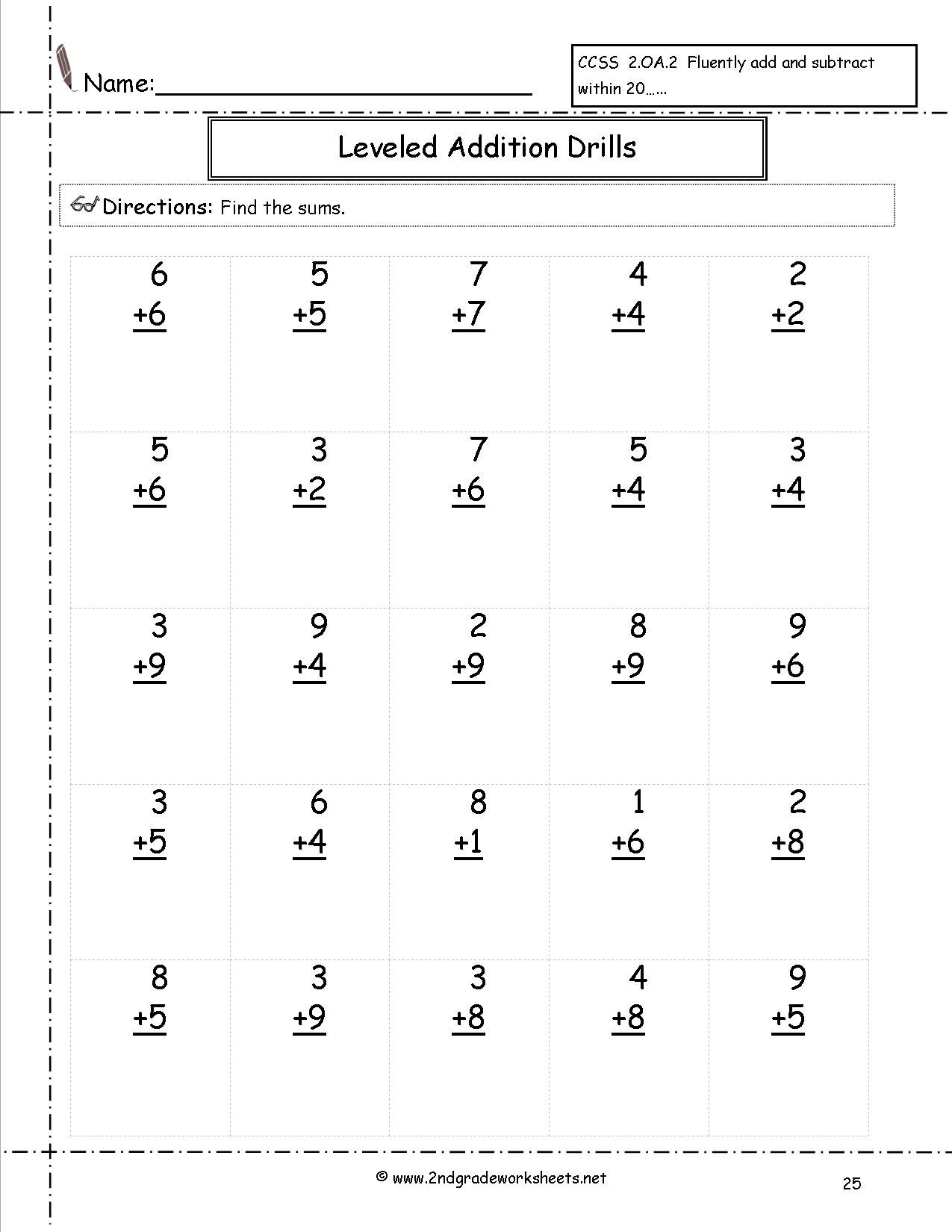 Math Fluency Worksheet The Best Worksheets Image Collection Free 