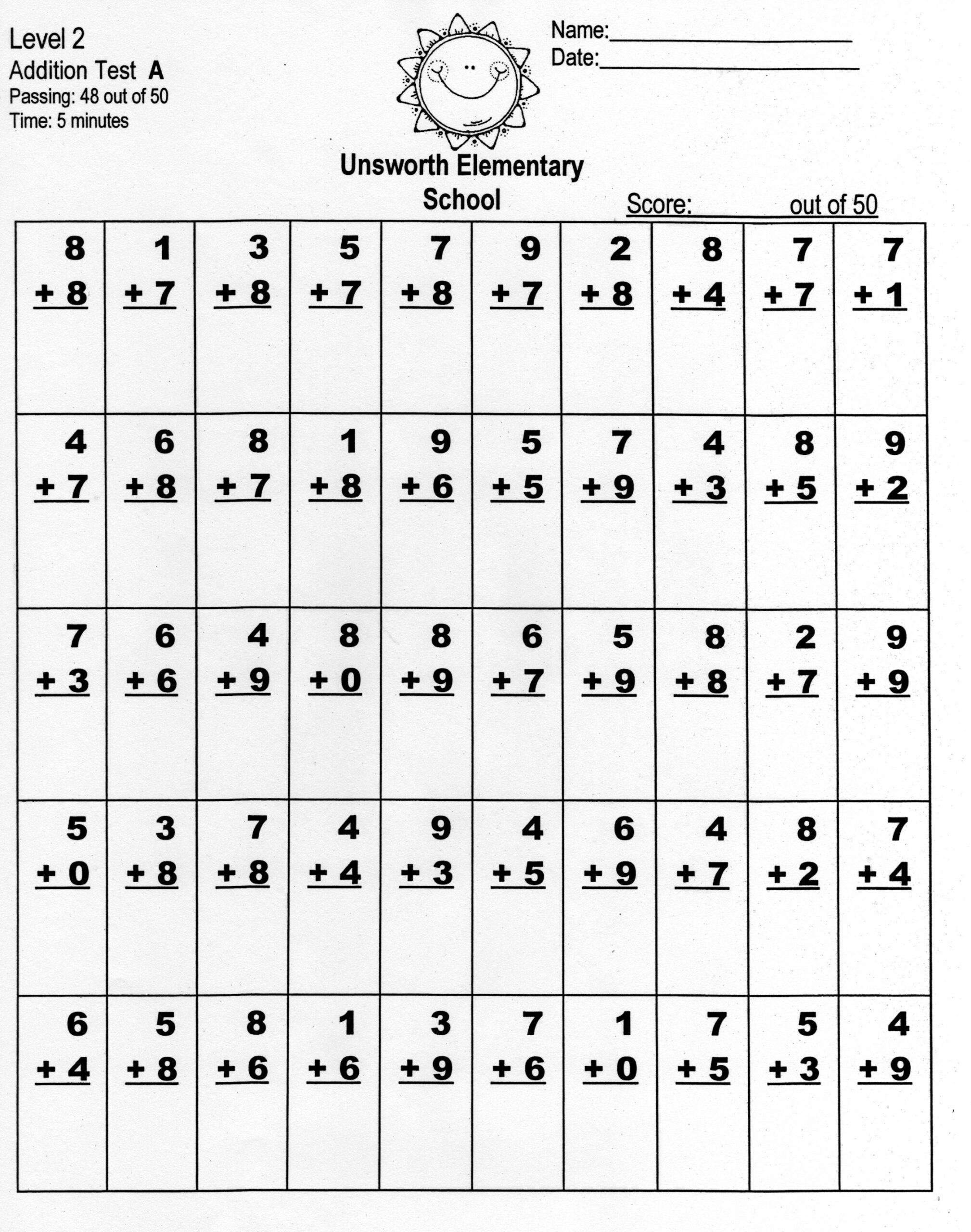 Math Fluency Worksheets