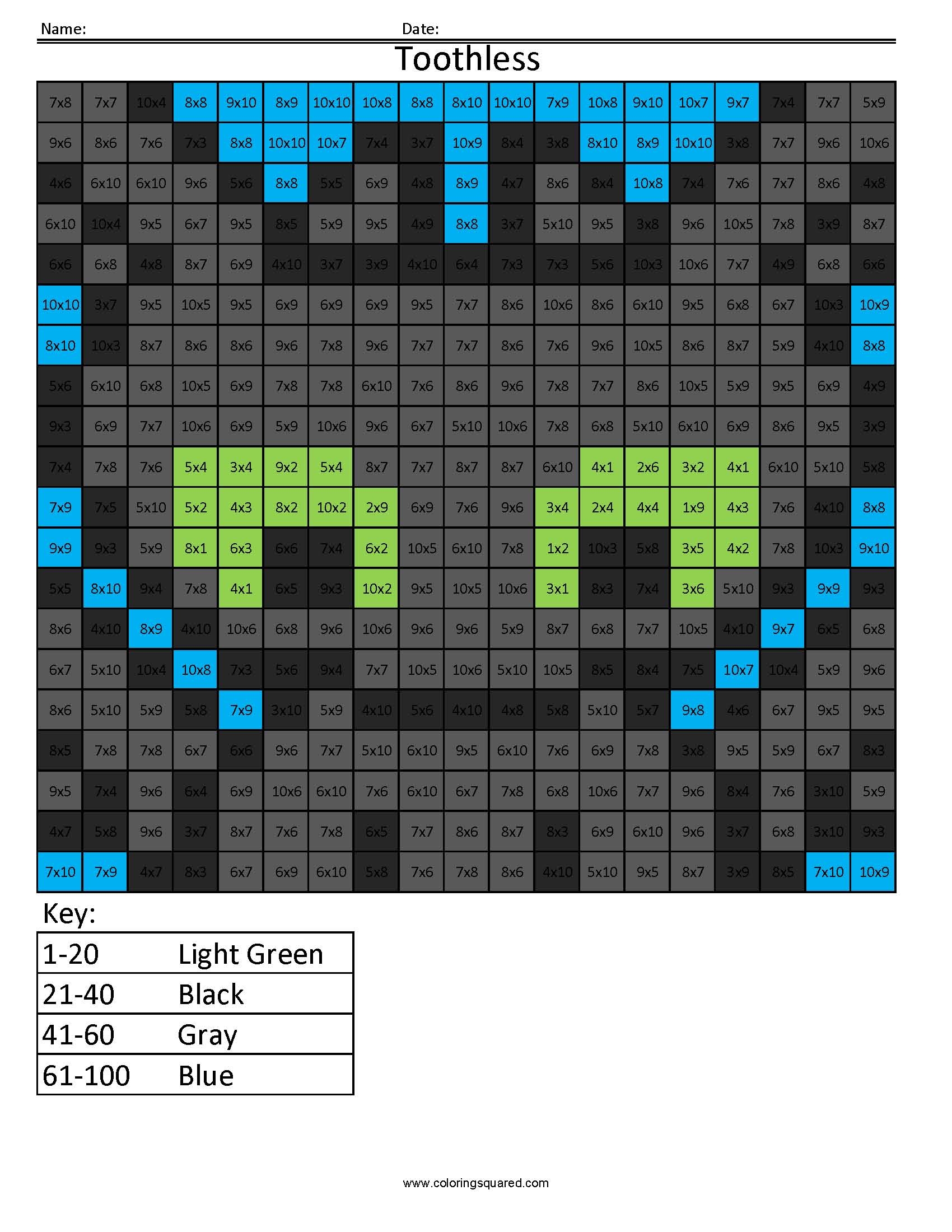 MATH PIXEL ART Coloring Pages Color Online Free Printable