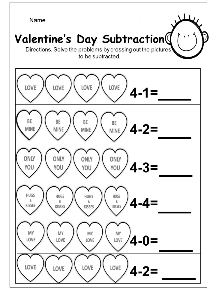 Math Worksheets 1st 2nd Grade Review NO PREP Valentine Theme