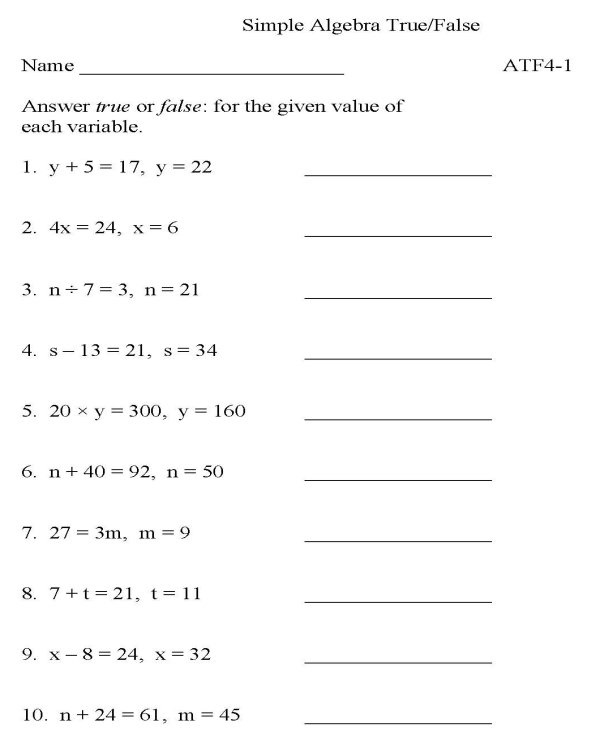 Math Worksheets For 9th Graders Printable