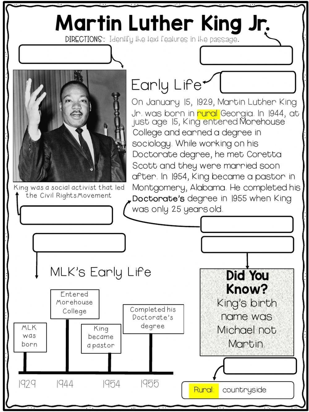 Math Worksheets Free Jr Coloring Page Martin Luther King Jr Day 