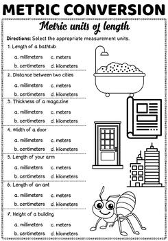 Measurement Conversion Worksheet Converting Metric Unit Length 