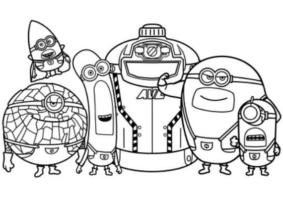 Mega Minions Despicable Me 4 Coloring Page 1 PNG And 1 PDF A4 Size For