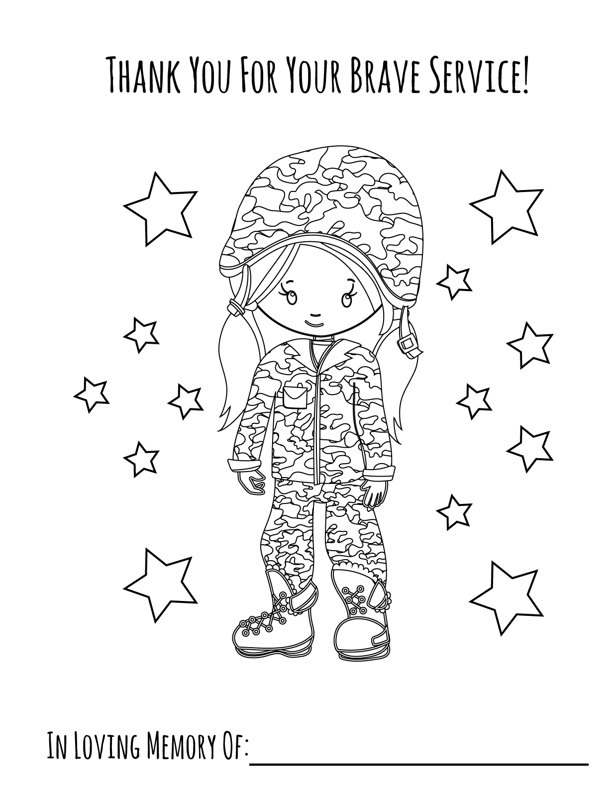 Memorial Day Boy Printable Coloring Page Primoparty