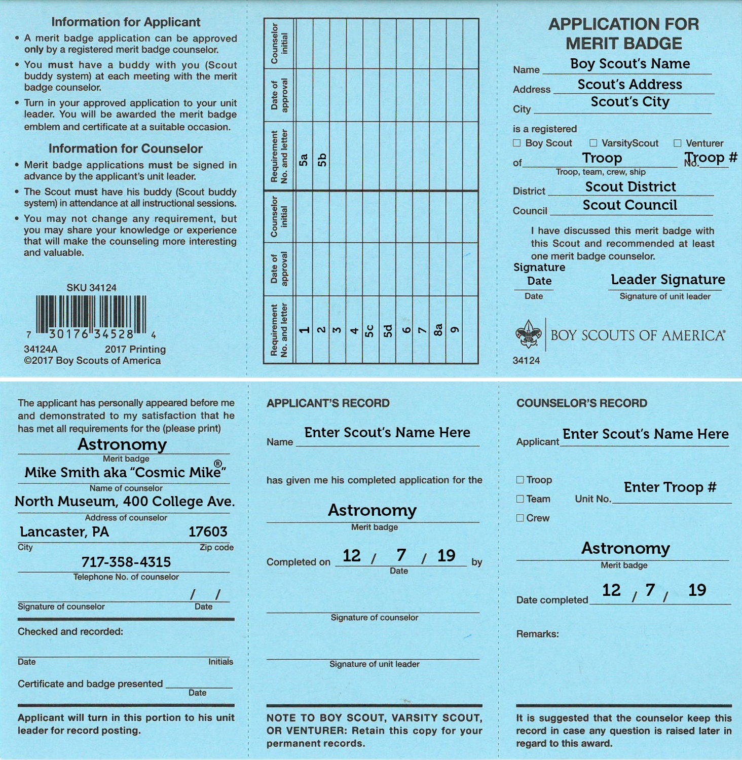 Merit Badge Blue Card Printable Printable Word Searches
