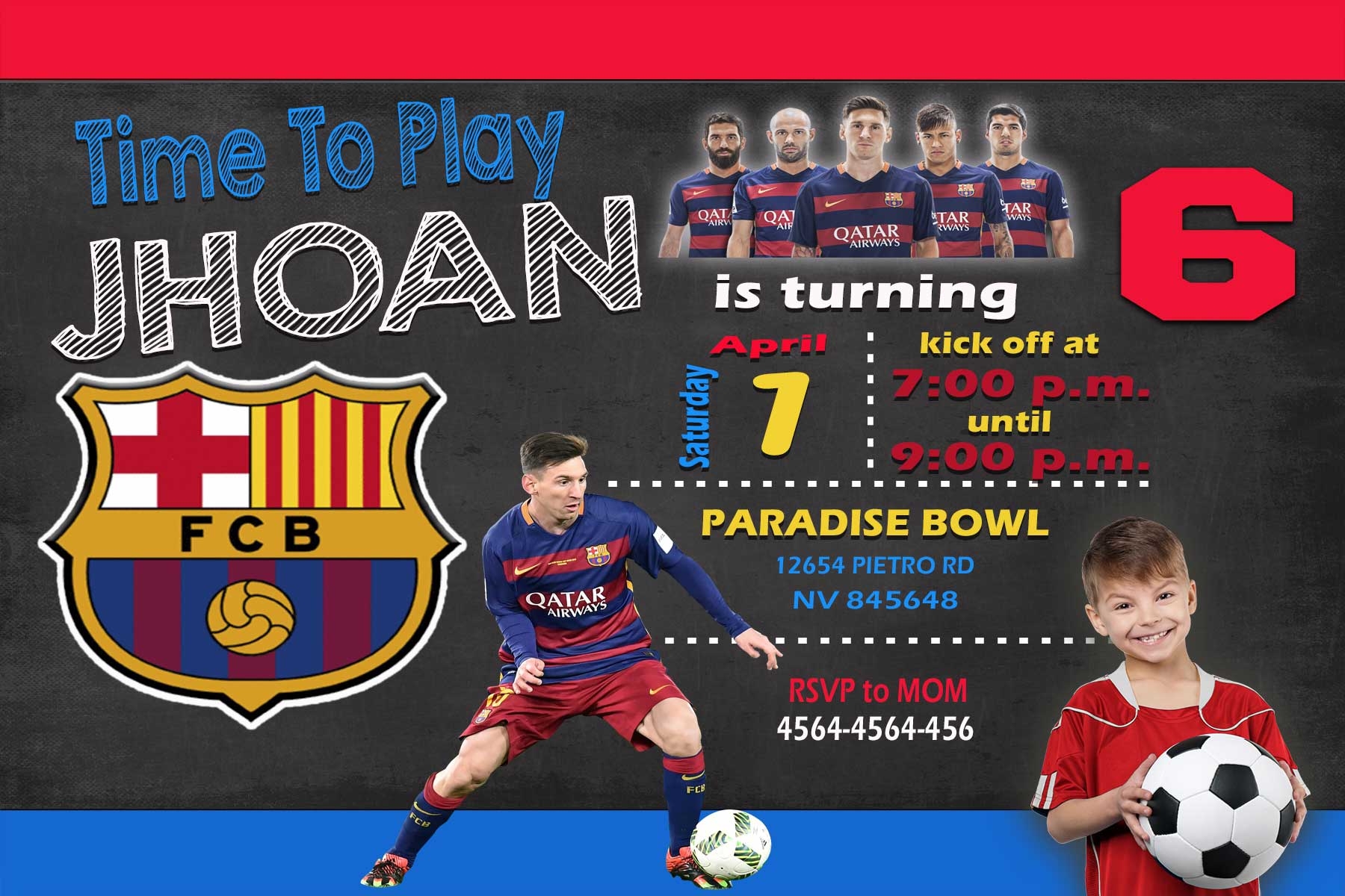 barcelona birthday invitation templates