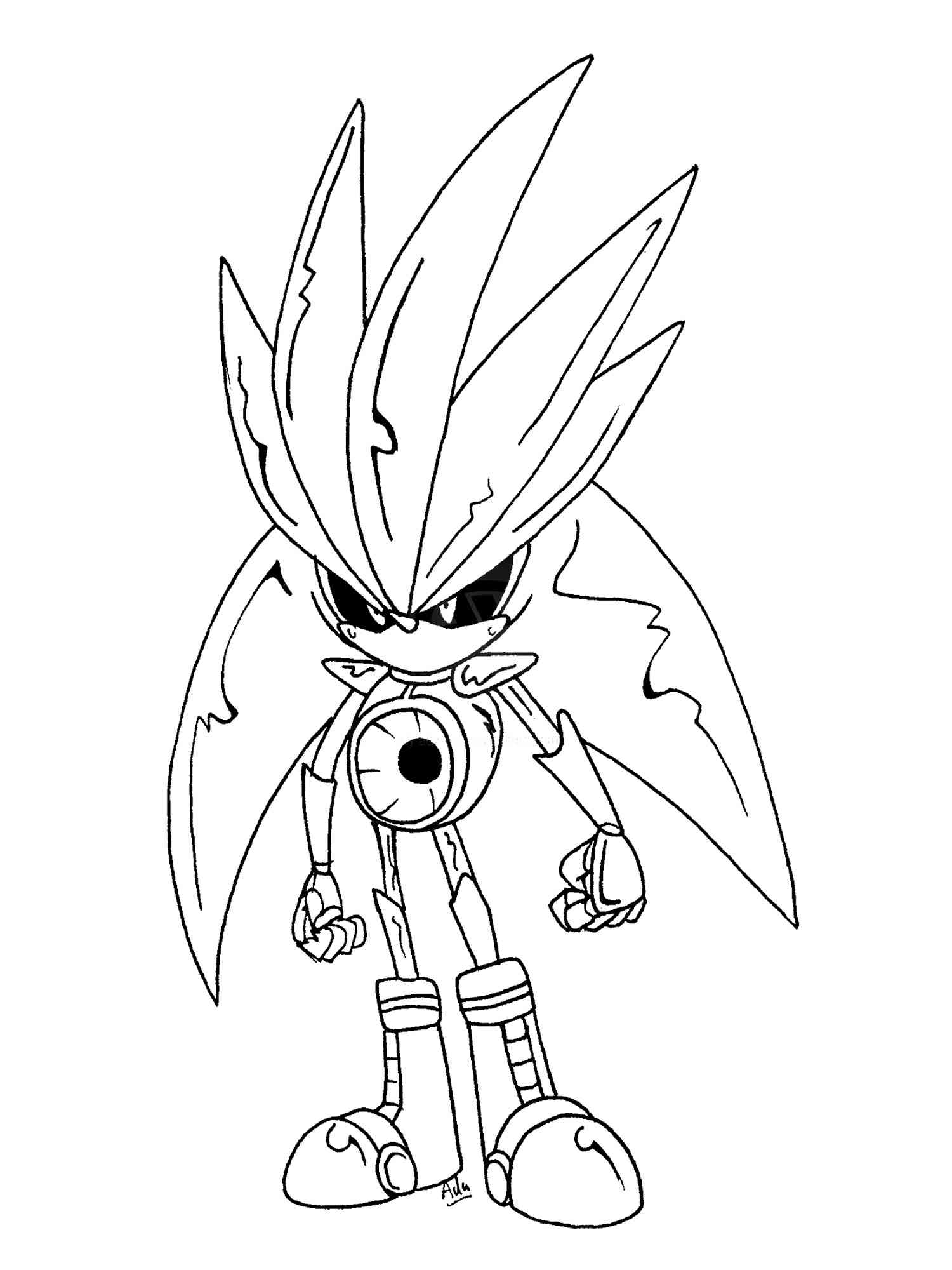 Metal Sonic Coloring Pages