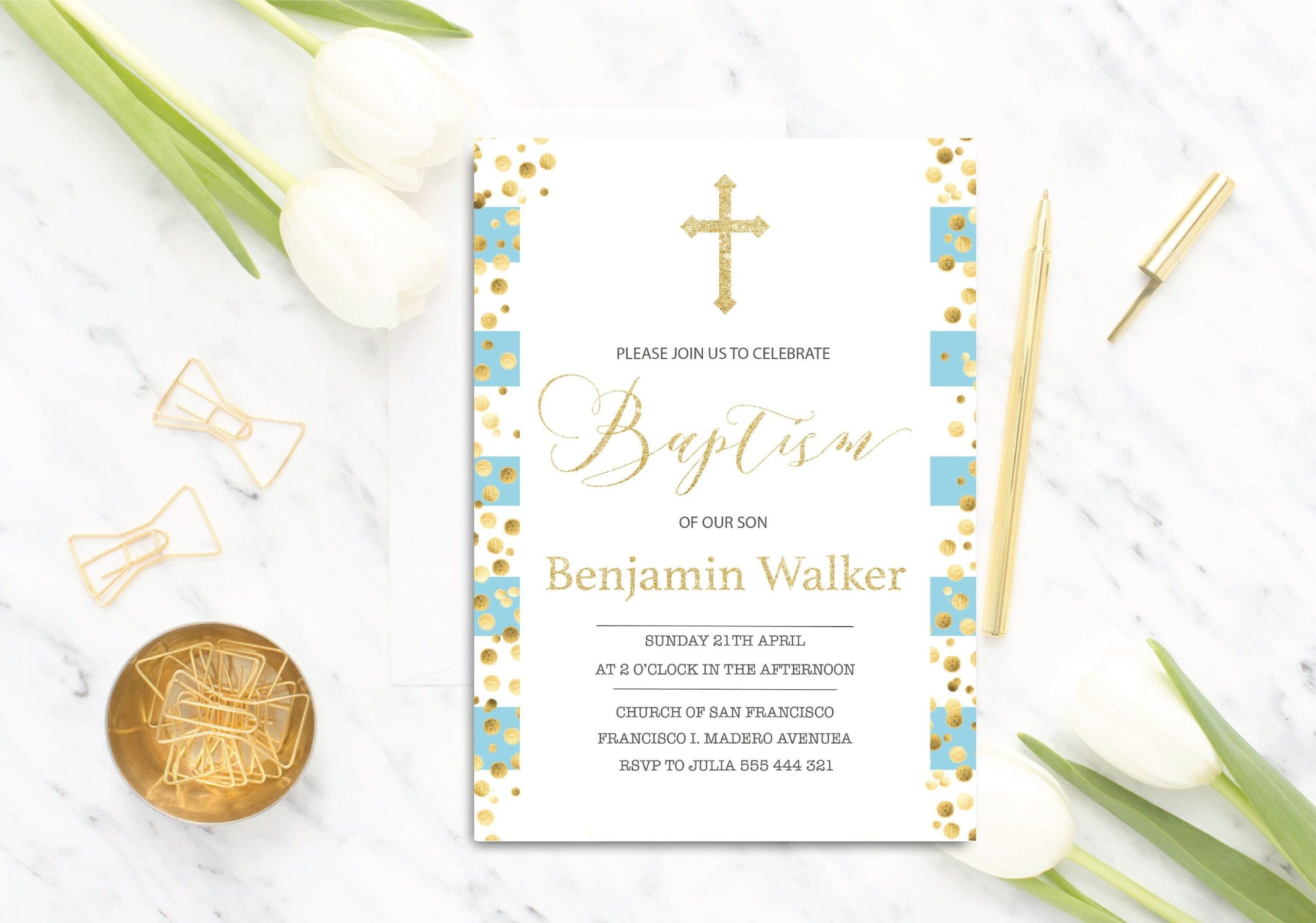Mi Bautizo Invitation Template