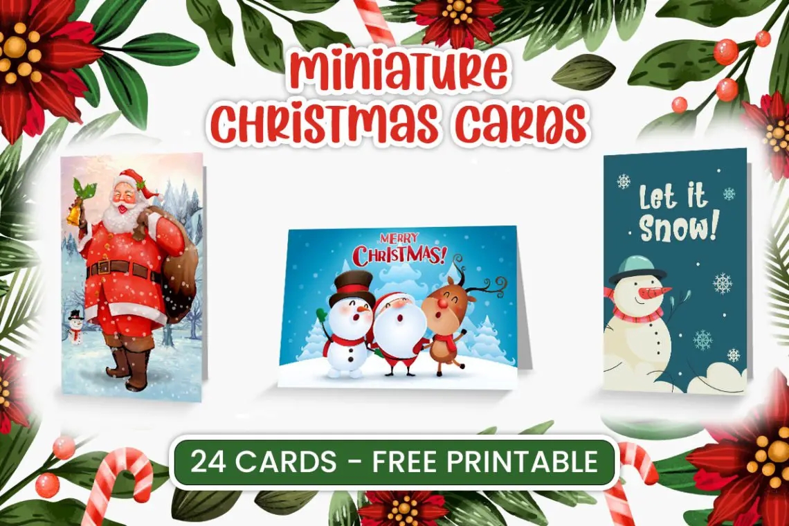 Miniature Christmas Cards Printable With Envelopes Suni Doll