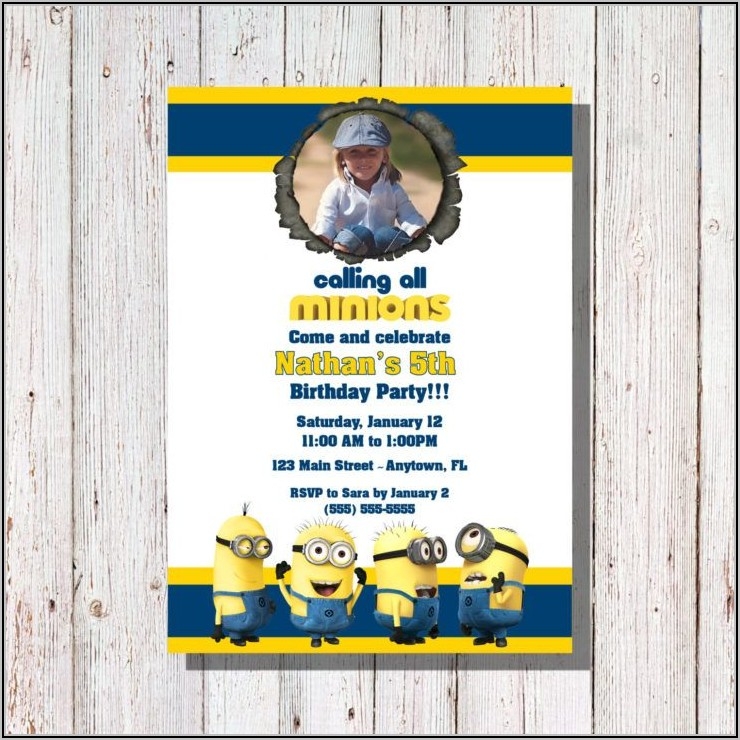Minion Party Invitations Templates Free Template 1 Resume Examples 